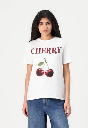 PCFORINA O NECK TEE  - Print T-shirt - bright white