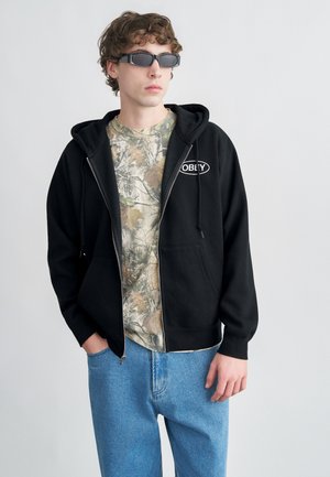 OVAL ZIP HOOD - Lukuga pusa - black
