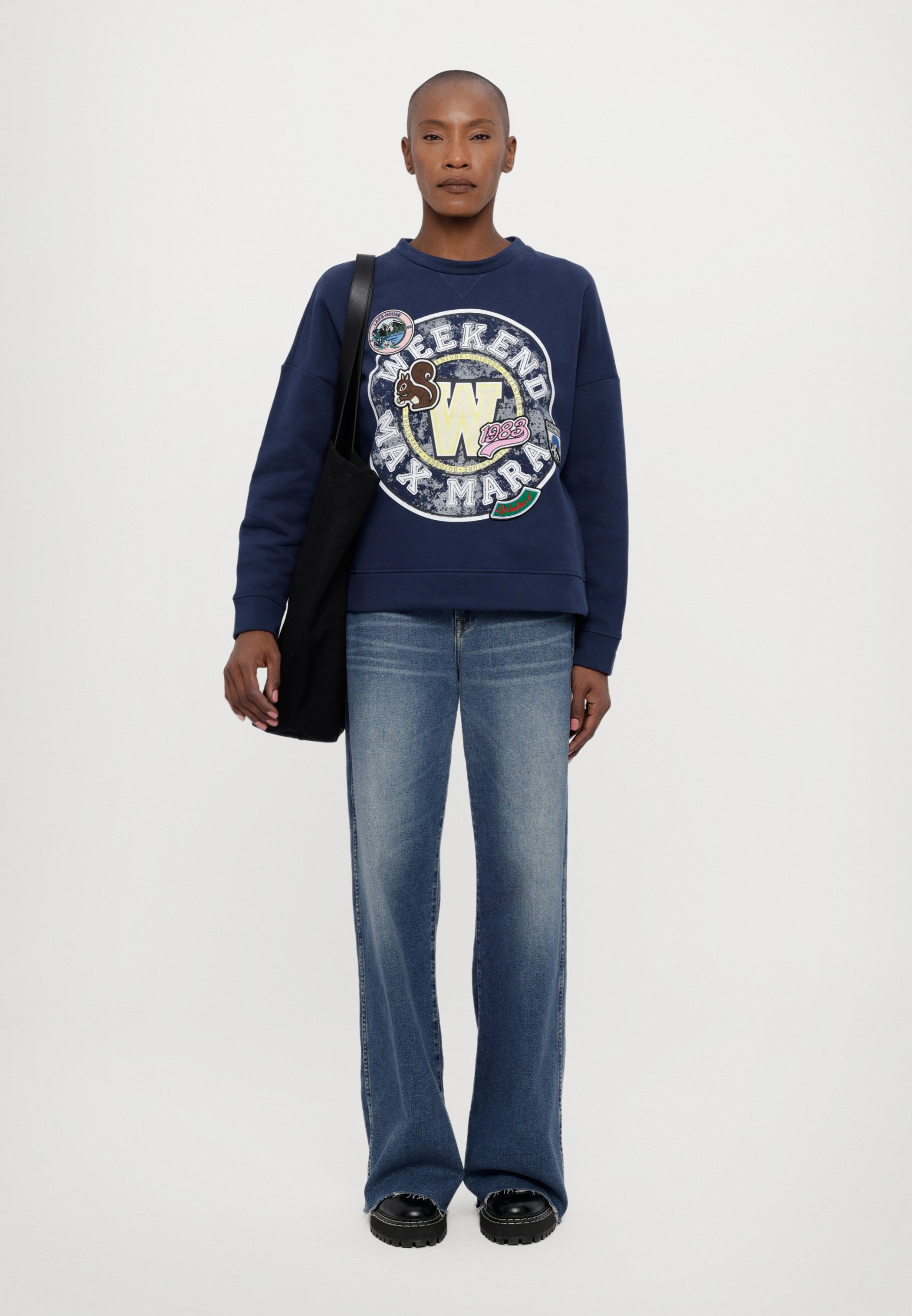 その他 Weekend Max Mara Navy blue cotton Medea sweatshirt WEEKEND MaxMara MEDEA - Sweatshirt - blu/dark blue - Zalando