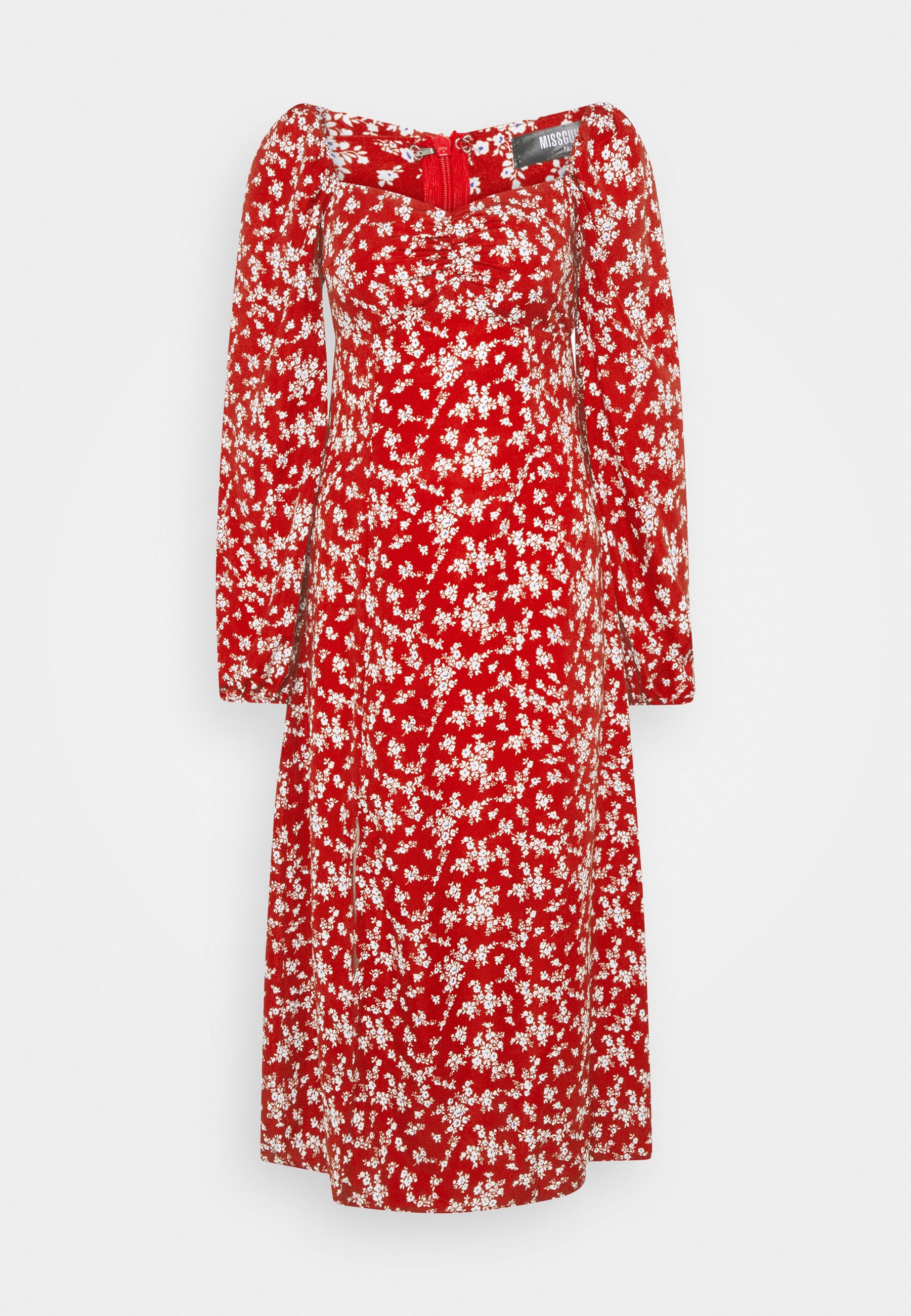 missguided premium rose embroidered tiered midi dress