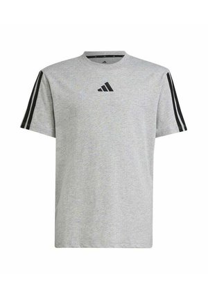 STRIPES - Camiseta estampada - medium grey heather black