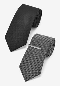 Next TEXTURED WITH 2 PACK REGULAR - Krawatte - black charcoal grey