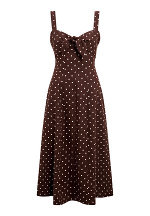 Forever New Petite, KARA TIE FRONT MIDI - Μάξι φόρεμα - choc kinsey spot
