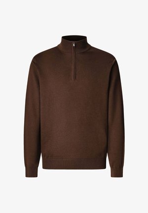 Façonnable 1/2 ZIP - Strickpullover - mud brown