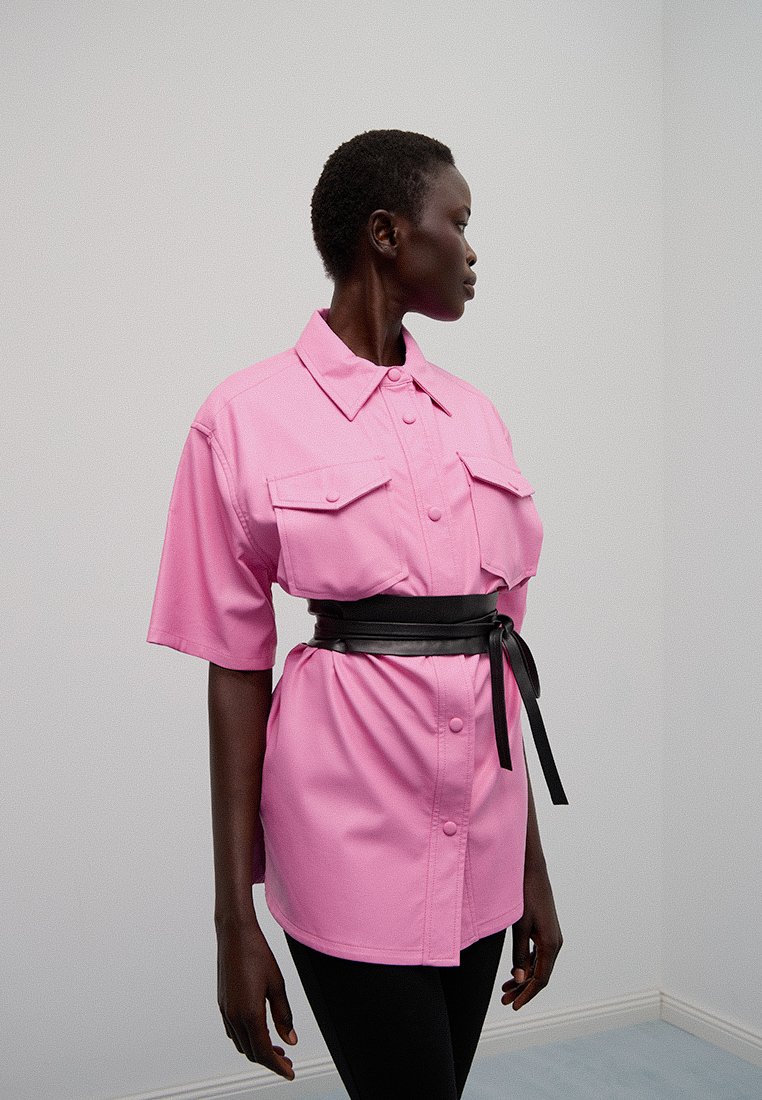 STAND STUDIO Overhemdblouse donkerroze STAND STUDIO Overhemdblouse donkerroze