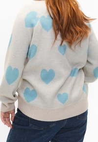 Zizzi Stickad tröja - beige