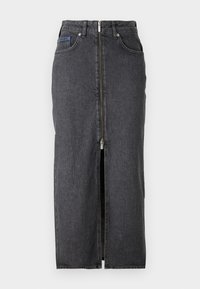 ZIP SKIRT - Maksi sijonas - washed dark grey denim
