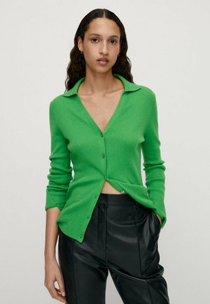 V-NECK WITH BUTTONS - Cardigan - green