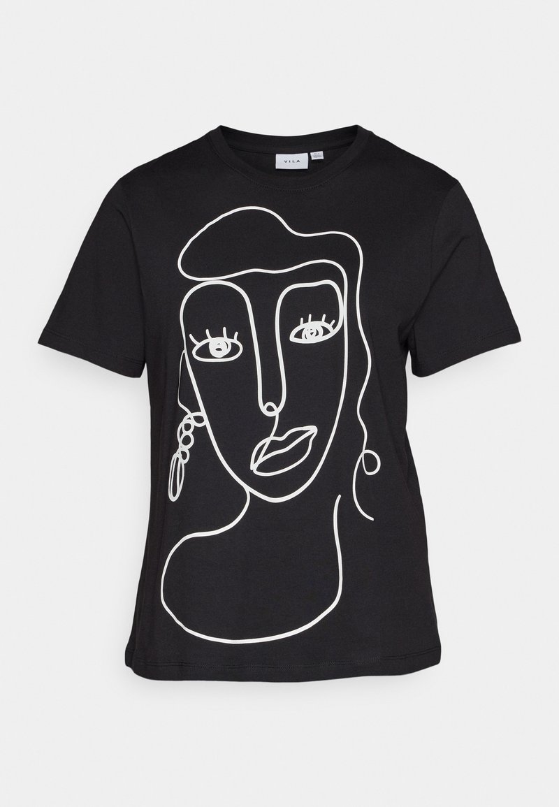 Vila T-shirt print zwart