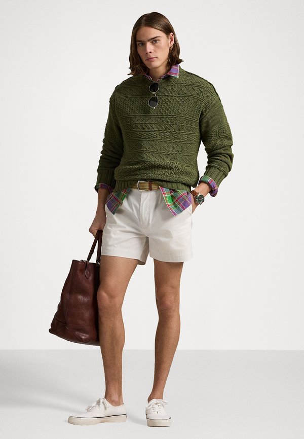 TEXTURED LINEN-COTTON SWEATER - Jumper - olive combo4