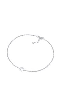 Sølv snoet armbånd med en lille smiley charm, detaljeret tekstur og en krokodilklips med en justerbar kæde.