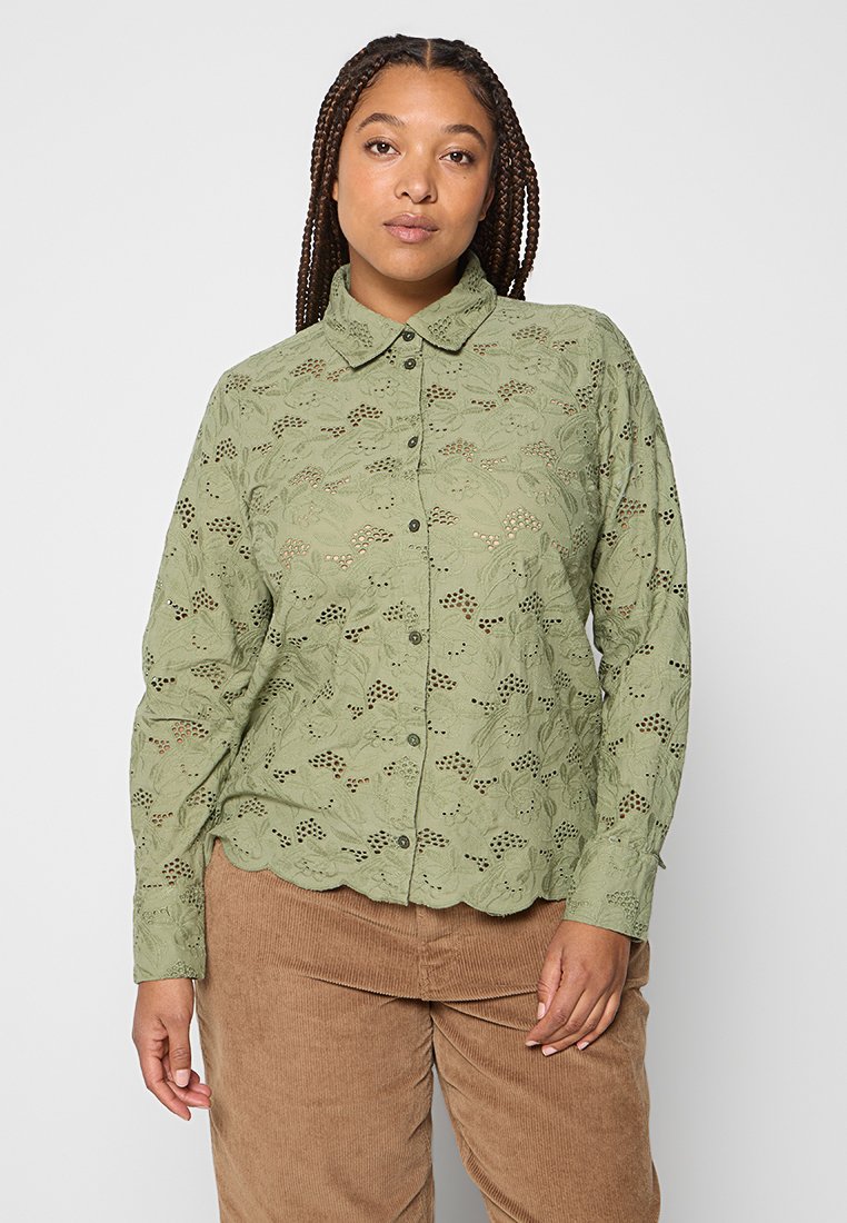 Kaffe Curve Overhemdblouse groen Kaffe Curve Overhemdblouse groen