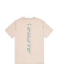 Alpha Industries BACK PRINT RUBBER  - Tričko s potlačou - organic beige