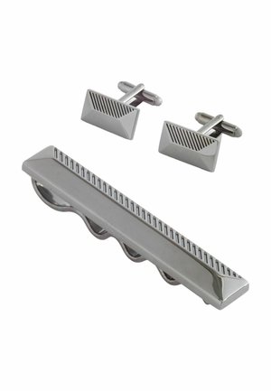 TEXTURED  SET - Cufflinks - gun metal pyramid