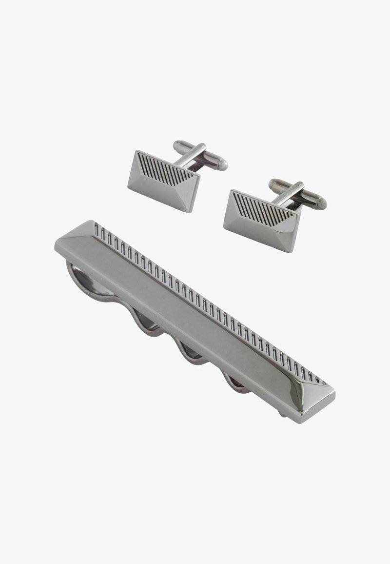 Next TEXTURED SET - Manschettknapp - gun metal pyramid