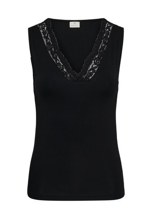 Kaffe, KABELJA LACE TOP - Débardeur - meteorite