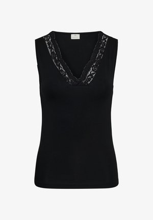 Kaffe, KABELJA LACE TOP - Débardeur - meteorite