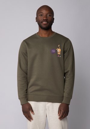 watapparel FUNNY CAT - Sweatshirt - khaki