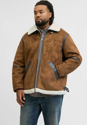 Kunstlederjacke - cognac