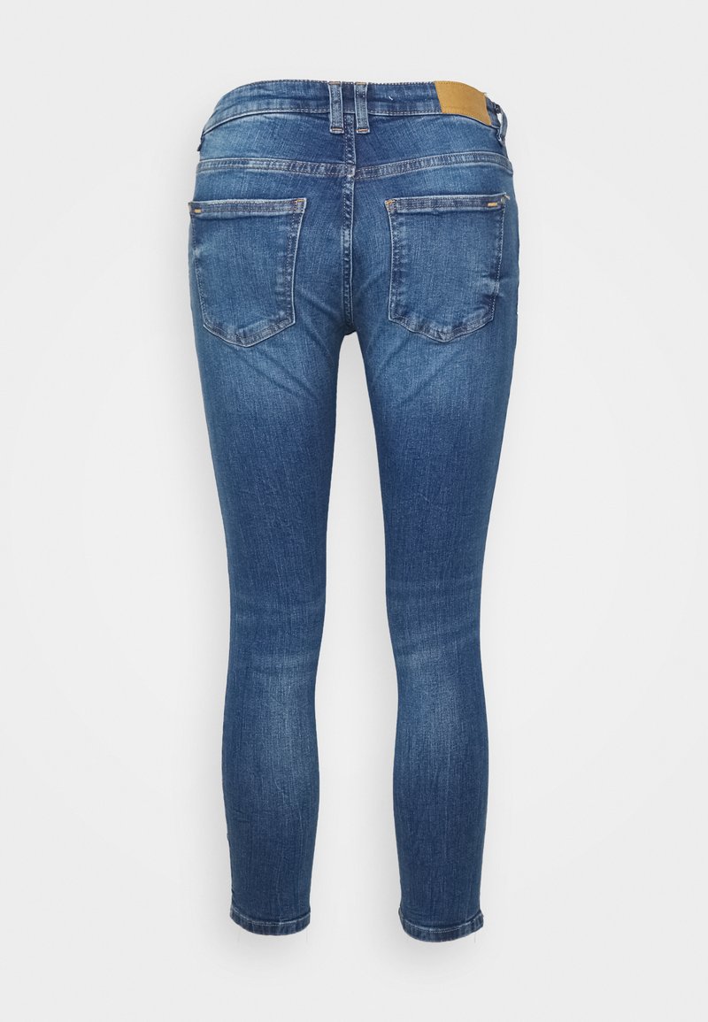 Damen Skinny | edc by Esprit RISE CROPPED Jeans Skinny Fit blue medium wash/blue denim - AN72835 Damen Skinny | edc by Esprit RISE CROPPED Jeans Skinny Fit blue medium wash/blue denim - AN72835