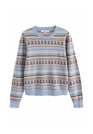 Next, TALL FIT - SOFT TOUCH LONG SLEEVE CREW NECK JUMPER . - Striktrøje - blue brown fairisle