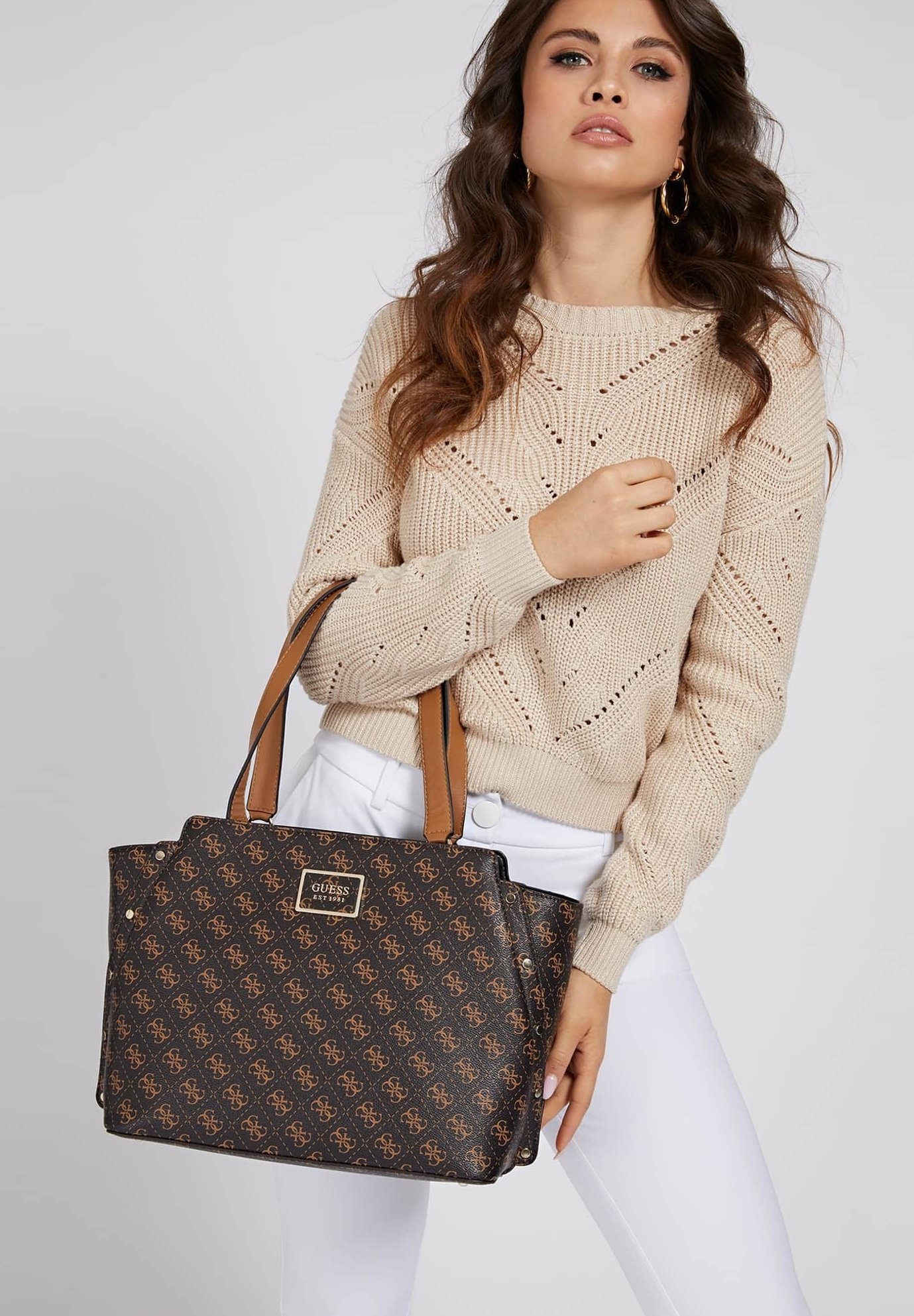 sac guess marron beige