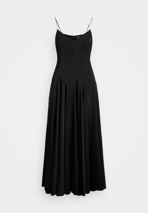 PANELED SATIN DRESS - Nappali ruha - black