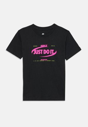 TEE BRANDMARK UNISEX - Print T-shirt - black/fire pink