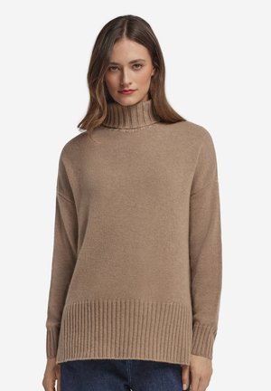 Falconeri MAXI-MIT ROLLKRAGEN AUS ULTRASOFT - Stickad tröja - natürlich wheat blend