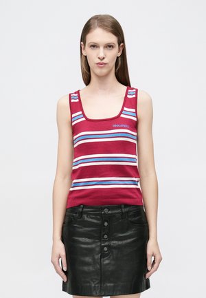 STRIPED TANK - Top - burgundy