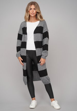 Cloud 5ive, LONG OPEN CARDIGAN - Gilet - grey black