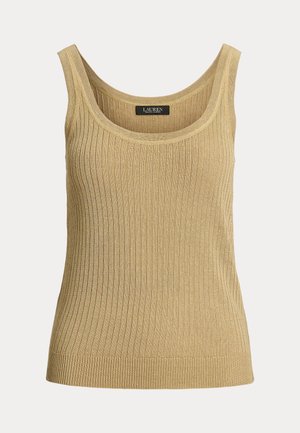 Lauren Ralph Lauren Rib Knit Linen Blend Sweater Tank Top - Top - camel