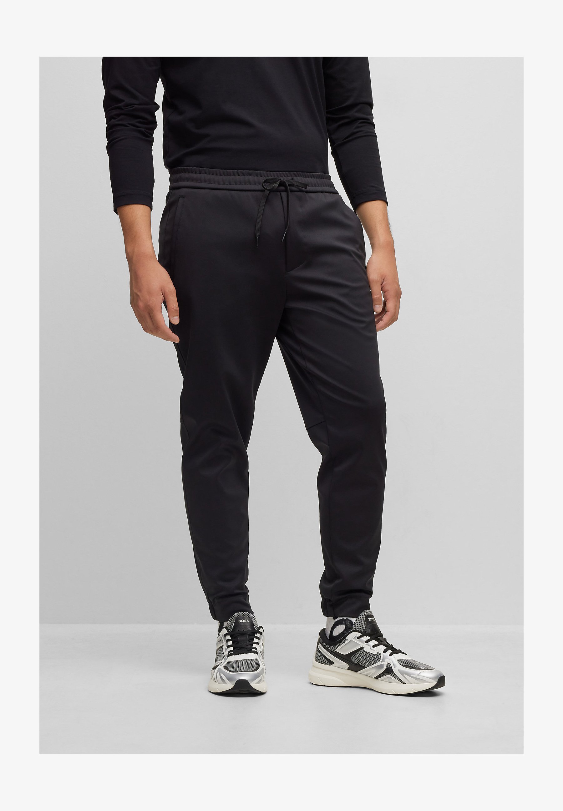 Mancreda Pantaloni Jogger Uomo Slim Fit – Nero, Taglia L, Con Tasche, Traspiranti Per Palestra E Tempo Libero