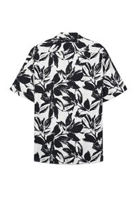 Camicia a maniche corte con motivo floreale in bianco e nero, dal taglio comodo. Realizzata in tessuto leggero, presenta un colletto classico e un orlo dritto.