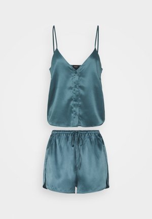 FLOWER SHORTY SET - Pyjama - petrol