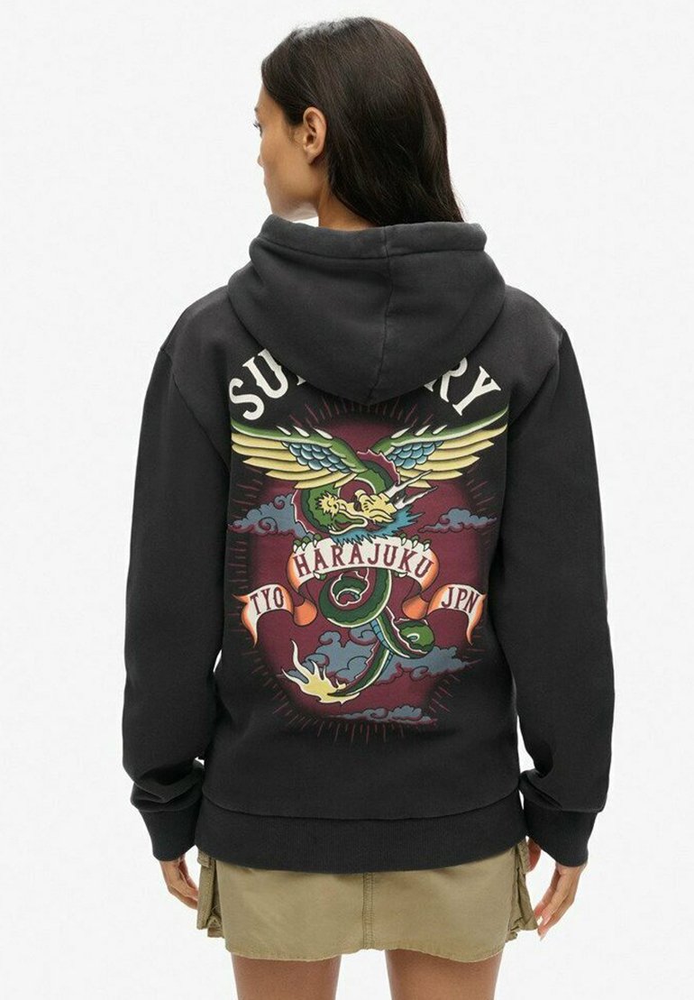 Superdry & Co TATTOO GRAPHIC - Hoodie - black - Zalando