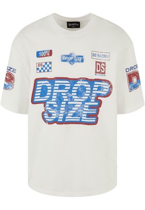 Dropsize HEAVY RACING - T-shirt imprimé - creamwhite