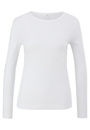 MIT RIPPSTRUKTUR - Long sleeved top - weiß