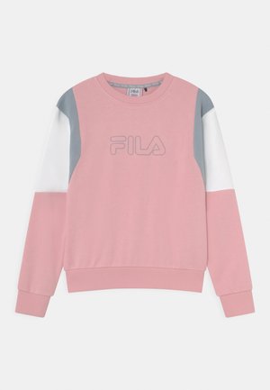 SAMIA CROPPED BLOCKED CREW - Felpa - coral blush/blue fog/bright white