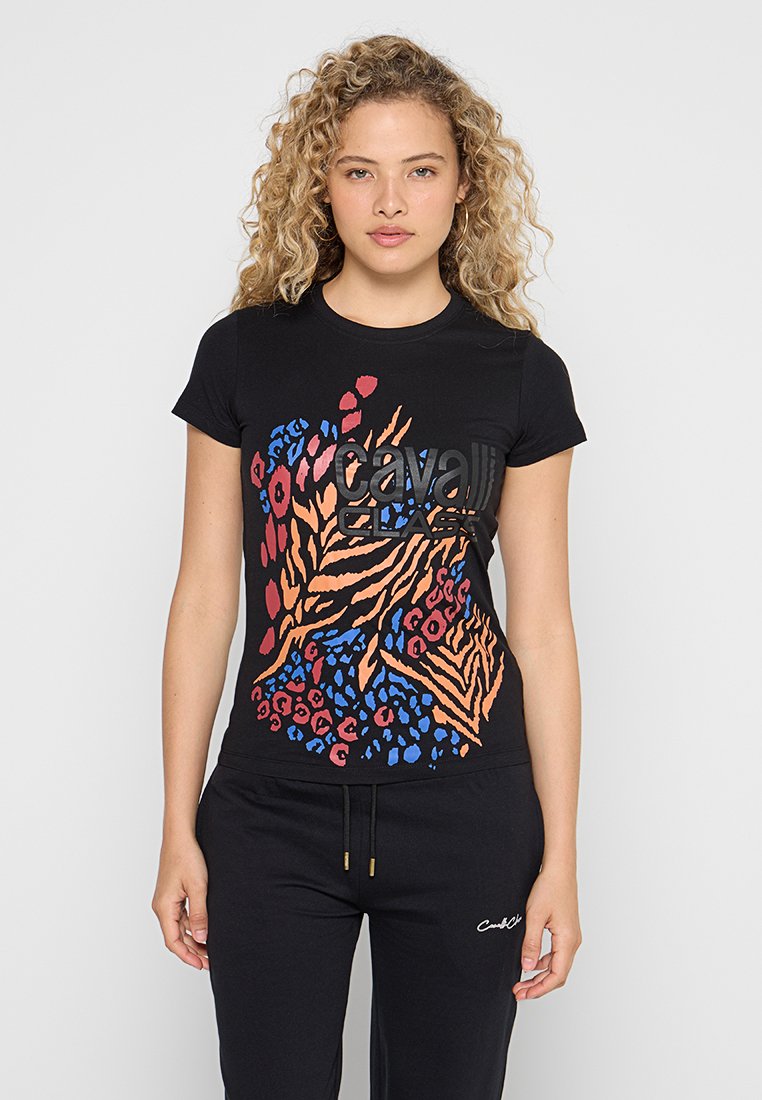 Cavalli Class T-shirt print zwart Cavalli Class T-shirt print zwart