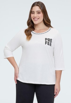 CON SCRITTA - T-shirt à manches longues - bianco