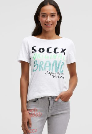 MIT U-BOOT-AUSSCHNITT UND PRINT - T-Shirt print - opticwhite