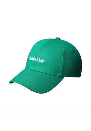 Gorra de béisbol verde Calvin Klein con ojales de ventilación cosidos y visera curva.
