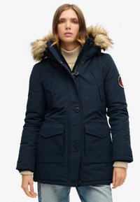 Superdry Co EVEREST HOODED Parka nordic chrome navy/blau