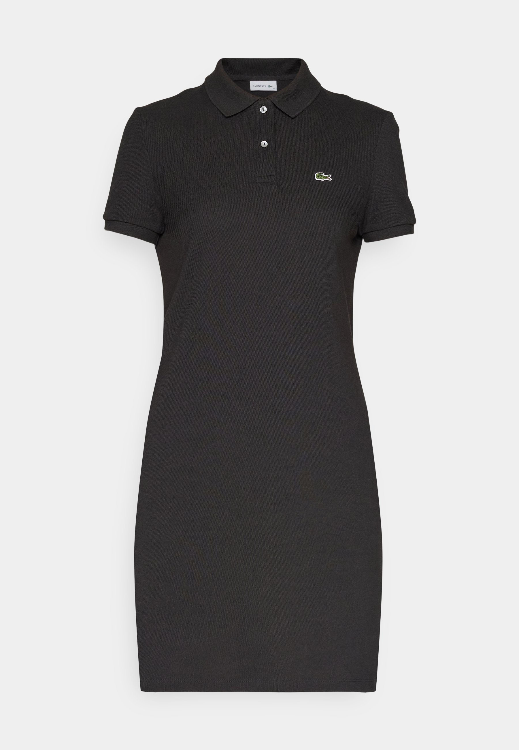 ★LACOSTE★ Women's Cara Short Sleeve Woven Dress Black EF42 Lacoste Jersey dress - black - Zalando.co.uk