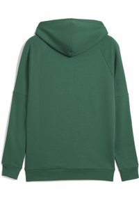 Groene hoodie met een gladde textuur, ontspannen pasvorm, raglanmouwen en ribgebreide manchetten en zoom. Geen zichtbare logo's of patronen.