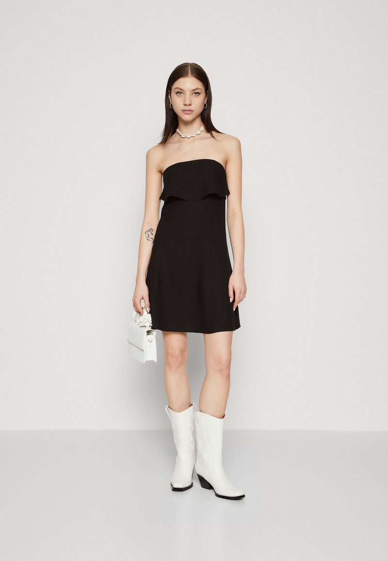 Vero Moda VMDANI TUBE FRILL SHORT DRESS - Day dress - black - Zalando.ie