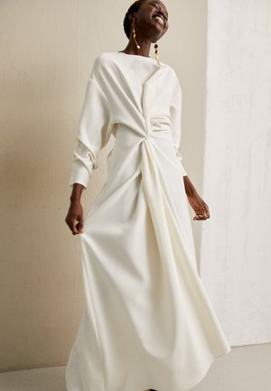 ASYMMETRIC DRAPED DRESS - Spoleensk aty - ivory
