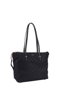 Borsa a tracolla nera di JOOP! presenta un design testurizzato, due manici robusti, chiusura con zip e dettagli in tonalità oro sugli accessori.
