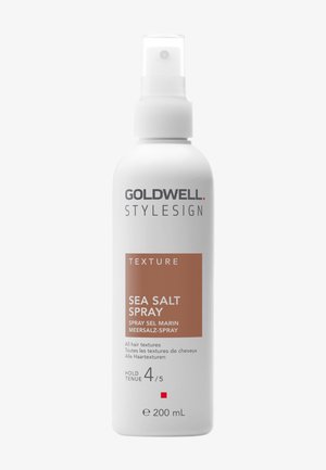 Goldwell Stylesign Sea Salt Spray, 200 ml, texturierendes Haarspray mit Haltstufe 4 von 5, weiße Flasche mit Sprühaufsatz.